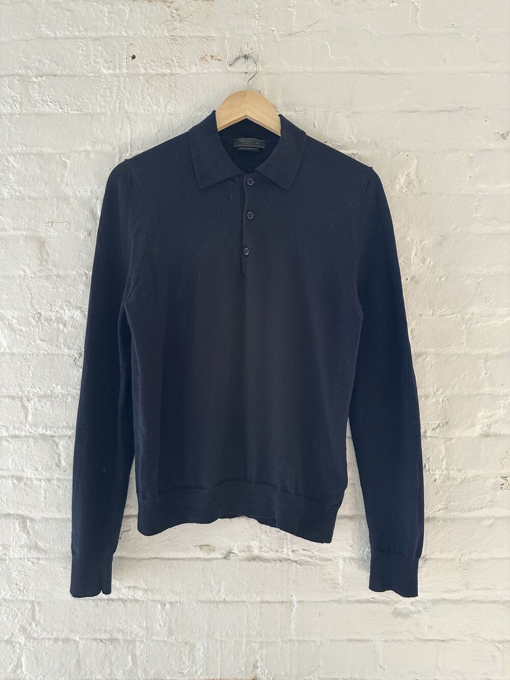 Prada by Raf Simons Wool Quarter Button Up Sweater
